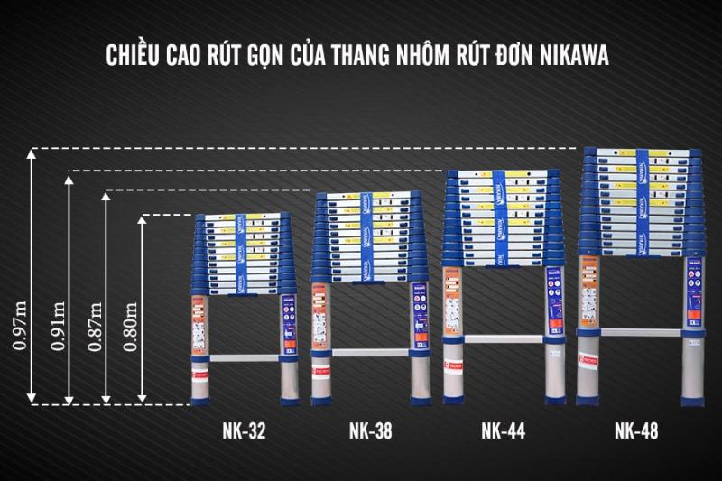 Thang nhôm rút đơn Nikawa NK-48